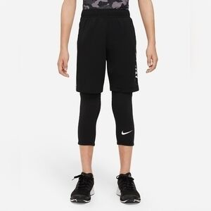 NWT Boys Nike Pro Dri-FIT Big Kids 3/4-Length Tights